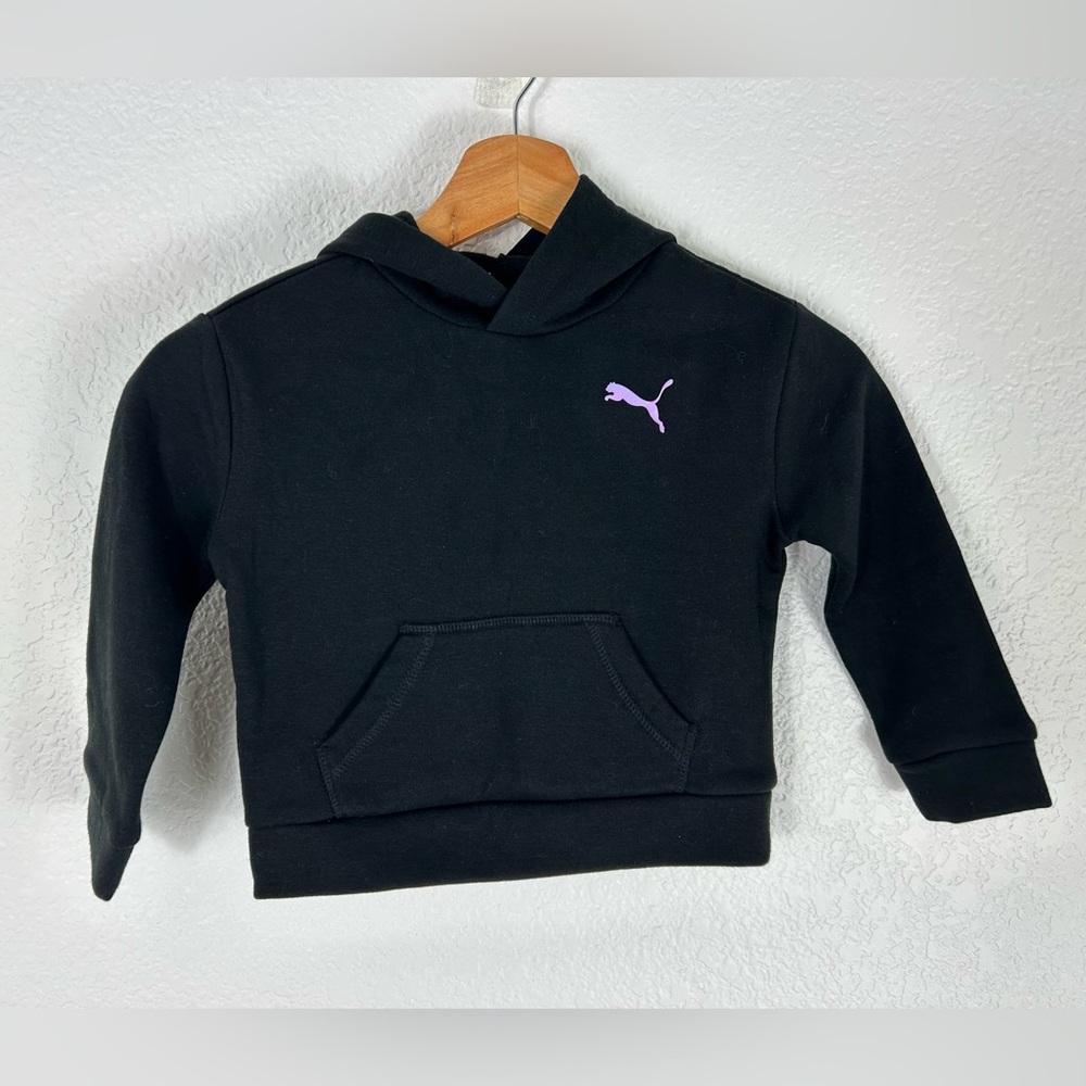 NEW PUMA TODDLER Girl Black Hooded Pullover Sweater Size 3T
